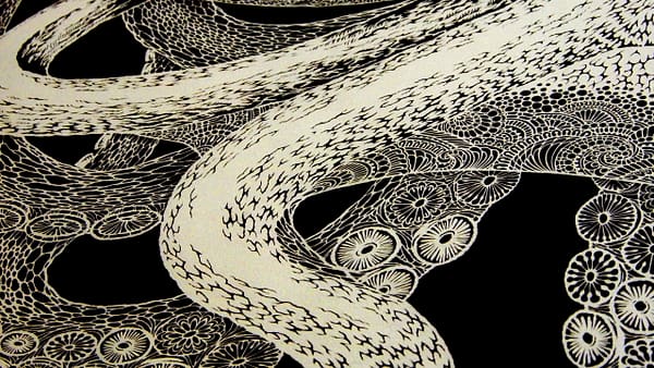 アクリル画　タコ 版画】海蛸子（Octopus） | Kiriken Masayo